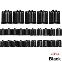 Universal Tire Valve Stem Caps with O - Ring - Multipack Options Available (Black - 25Pcs)