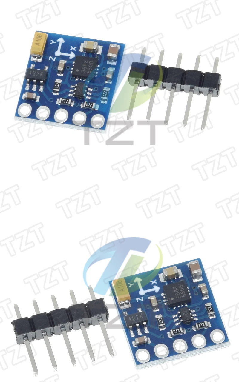 GREATZT 1/3PCS GY-271 Elektronischer Kompass Kompassmodul QMC5883P Dreiachsiger Kompass Dreiachsiges Magnetfeldmodul – Detail 5