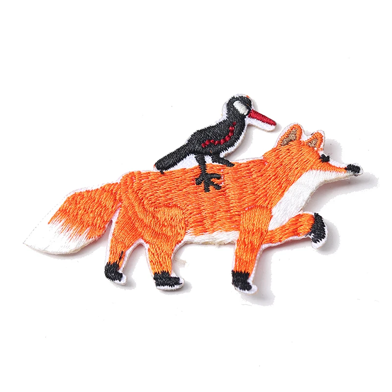TH 2-Pack Mini Fox Embroidered Patches - Iron-On Or Sew-On For Jackets, Bags & More