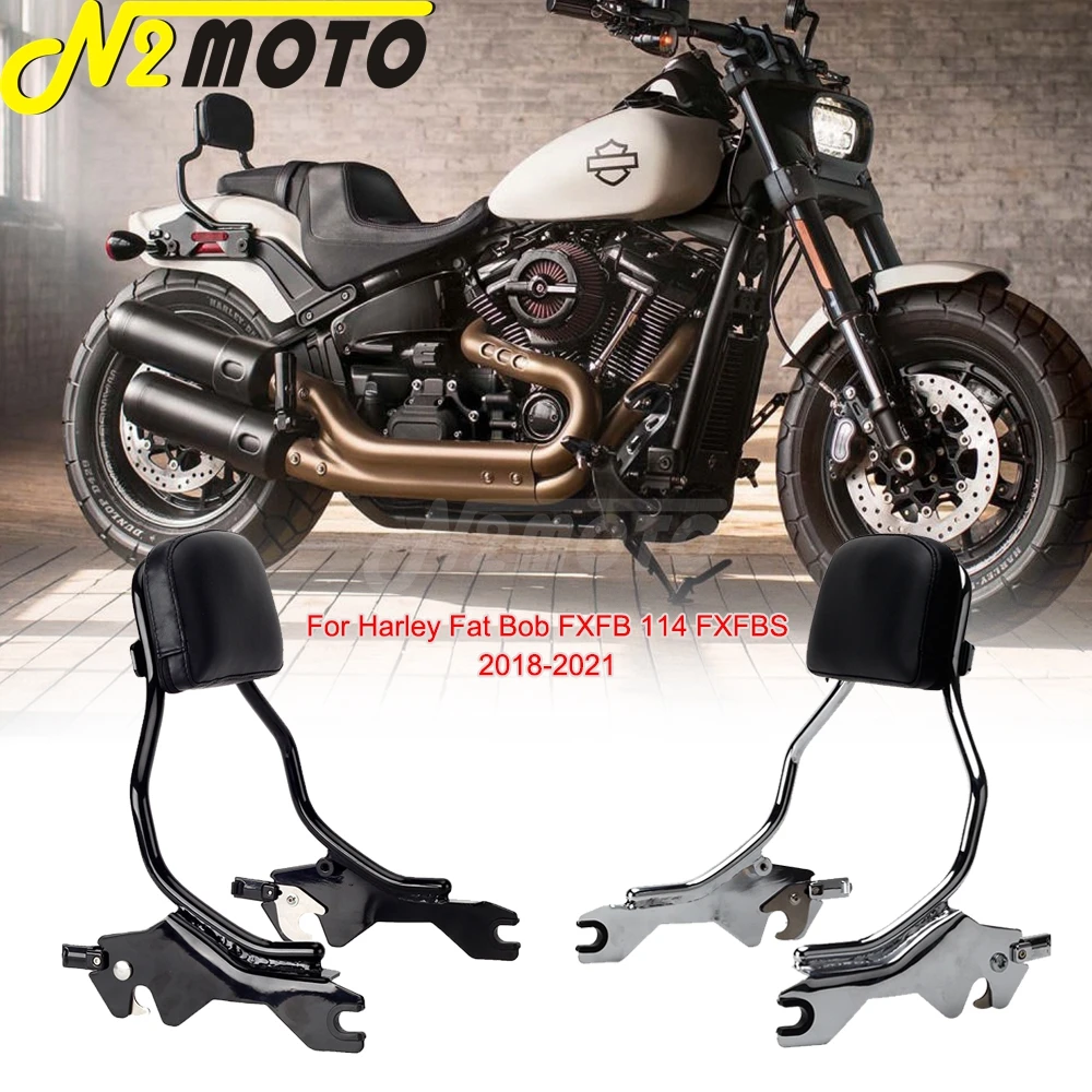 Motor Rear Sissy bar Detachable Pessenger Backrest Sissybar W/ Cushion Pad For Harley Fat Bob