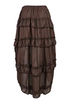 Women Vintage Gothic Long Skirt Sexy High-Low Ruffles Elasticity Pleated Corset Skirts Steampunk Party Pirate Cosplay Costume - Image 6