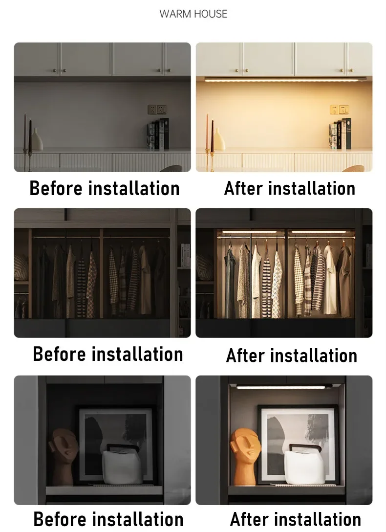 Description Picture 3 of itemLED Night Light Light Under Cabinet Light Motion Sensor Night Light Closet Light Cabinet Kitchen Lighting Magnetic Wall Lamp