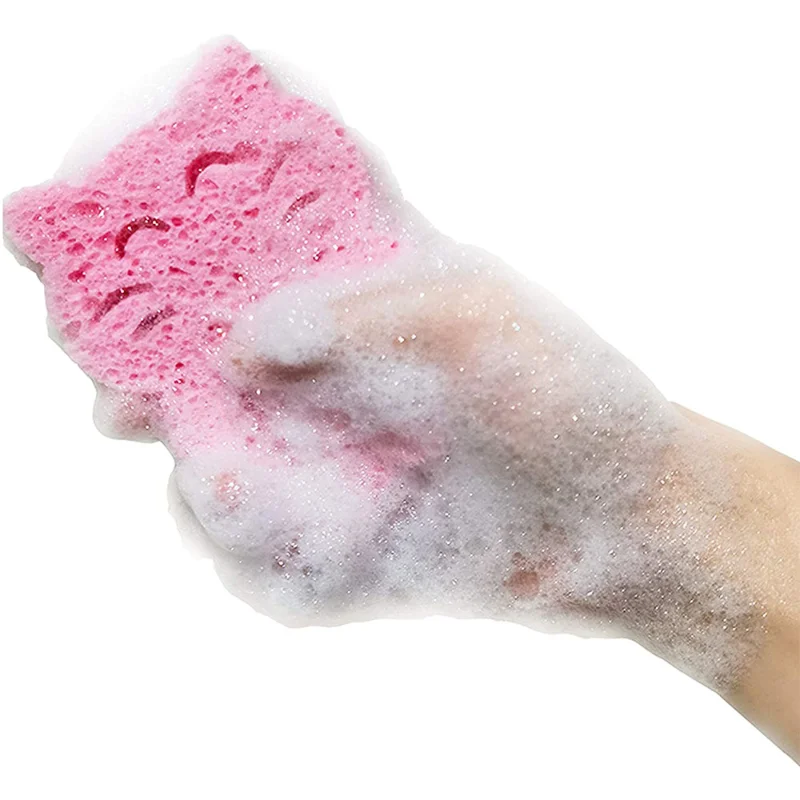 Shower Sponge Ball Baby Cute Animal Sponge Toys for Bathing Natural Kids Infants Toddler Bath Shower Shapes Baby Bath Toys Tub Sponge