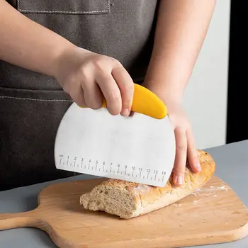 Coupe-pâtisserie en acier inoxydable, grattoir à farine, échelle de hachoir, pâte à Pizza, coupe-pain, accessoires de cuisson, outil de cuisine 1/4 pièces 1