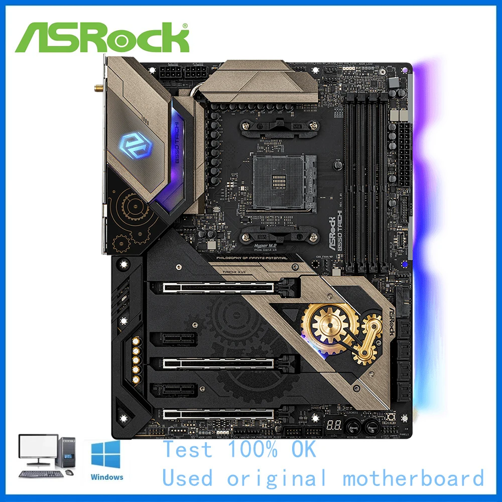 Scheda Madre B550 Utilizzata Per Presa Scheda Madre Asrock B550 Tai Chi Supporto Scheda Madre Desktop Am4 Ddr4 5900X 5600G