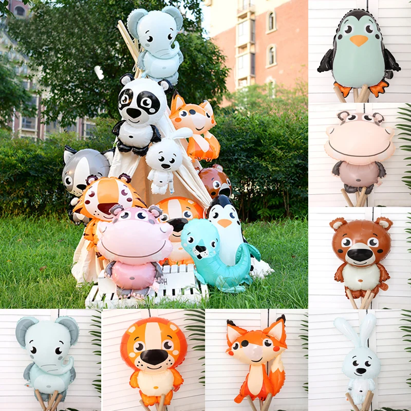 

Cartoon Animal Balloon Aluminum Film Penguin Bear Rabbit Fox Raccoon Panda Balloons For Baby Shower Kid's Birthday Party Decor