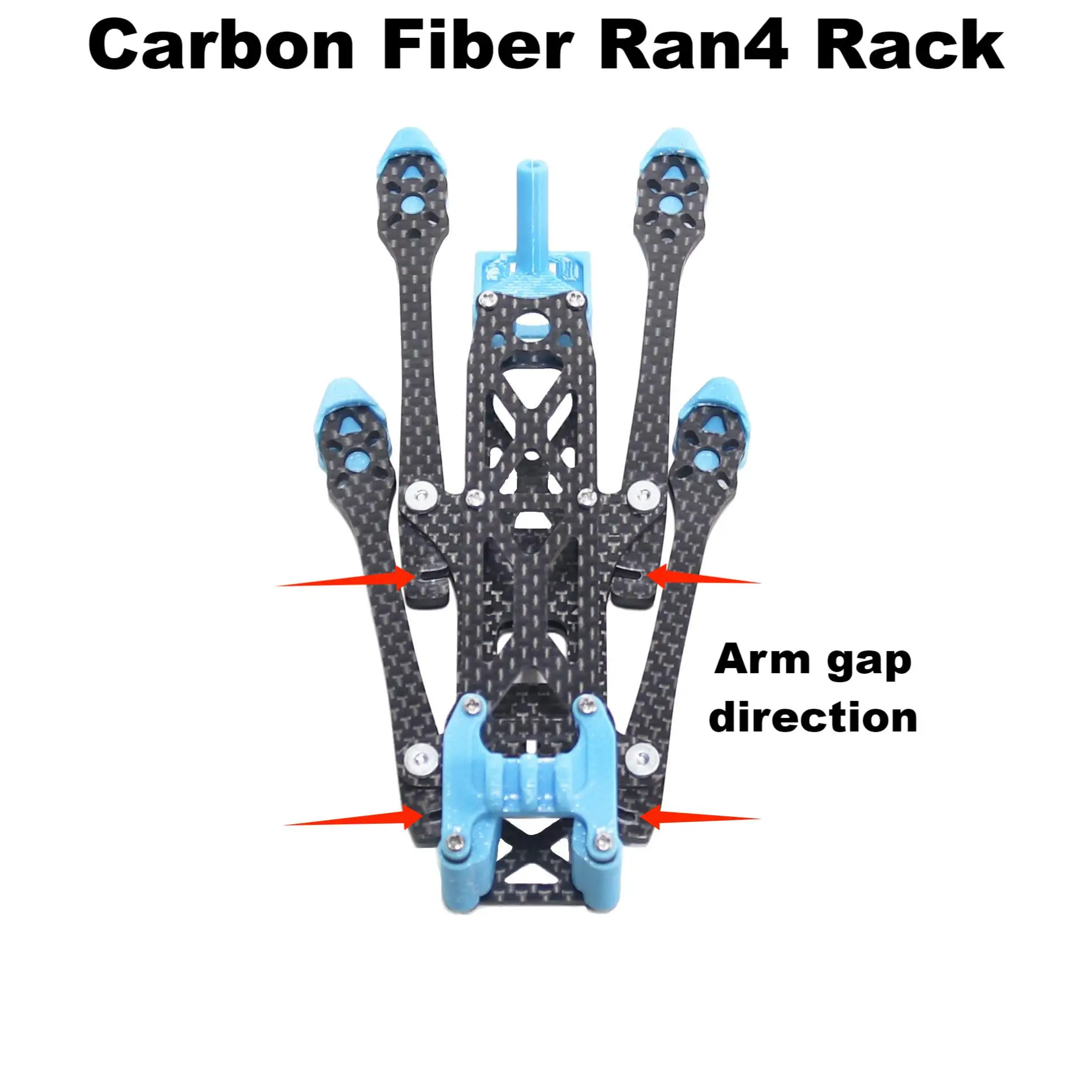 Châssis Drone FPV 4 Pouces B-CUBE Ran4 Fibre Carbone 185mm 52g