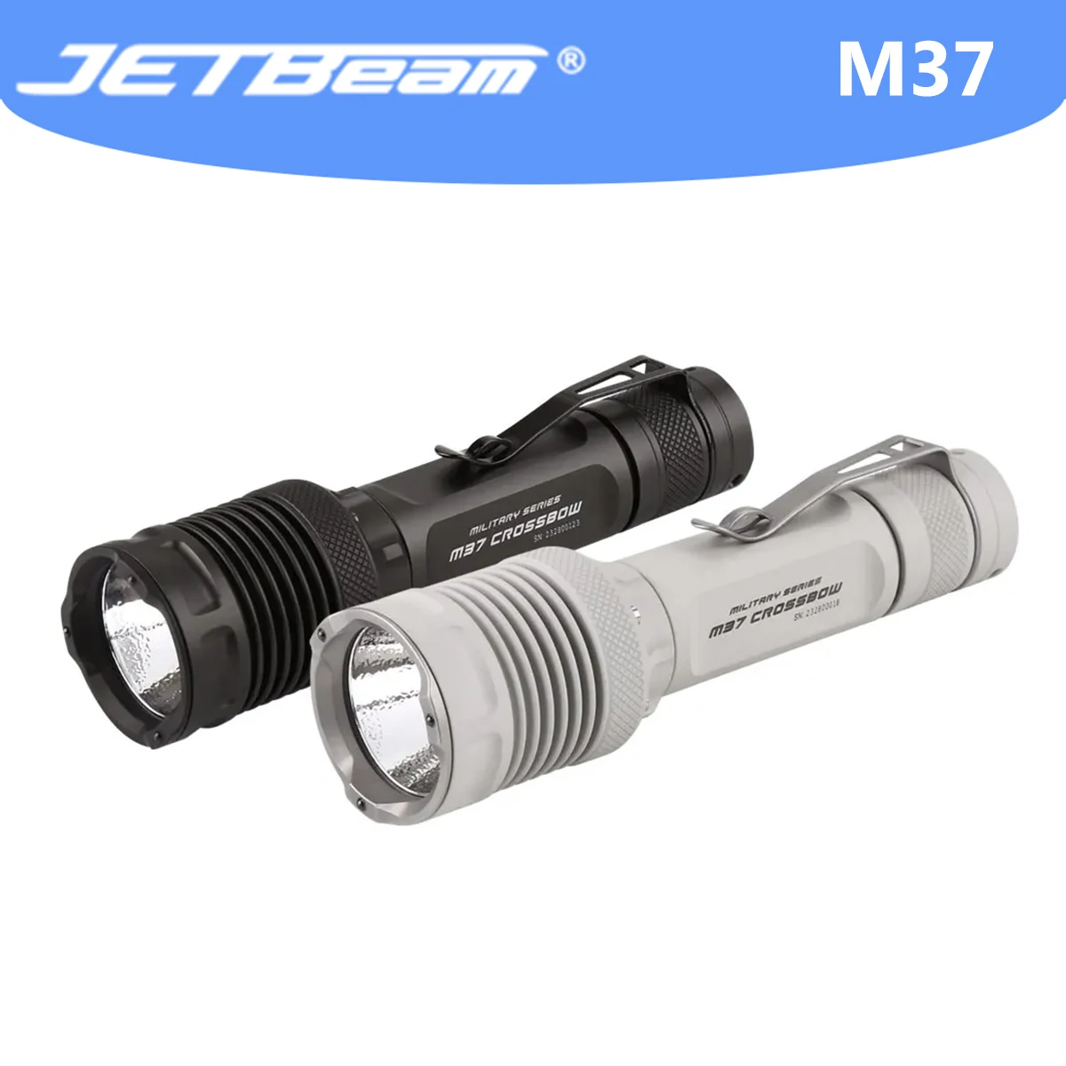 JETBeam M37 Crossbow 3000 Lumens Tactical Flashlight  EDC Torch