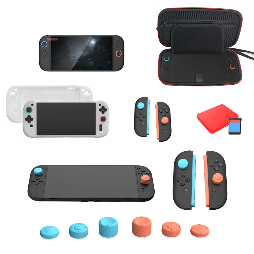 for Nintendo for Switch2 Carrying Case with Silicone Case & Thumb Grip Caps Protective Carrying Case Bag Accessories Storage Bag