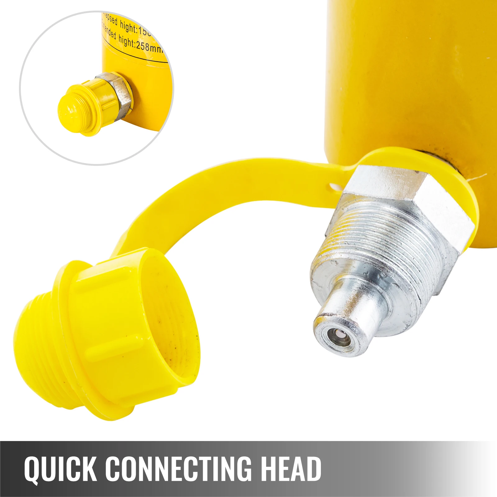 VEVOR 20/50t Hydraulic Cylinder 50/150mm Jack Hollow Solid Ram Hydraulic Cylinder Stroke Single Acting Hydraulic Hollow Plunger 5