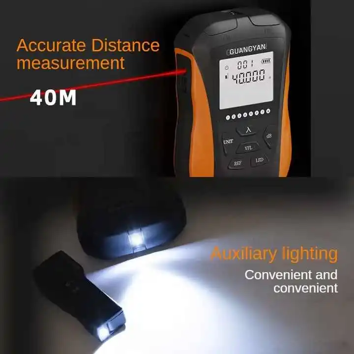 Network Fiber Optic Cable Tester Tool VFL OPM Rechargeable Optical Power Meter Visual Fault Locator 6 in 1 Y8 FTTX SC FC ST