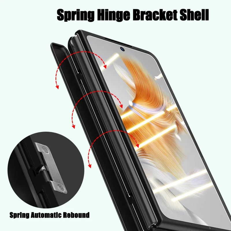 Full Cover Hinge Protection for Huawei Mate X3 Skin Feeling Hard PC Invisible Bracket Case with Screen Protector for Mate X3