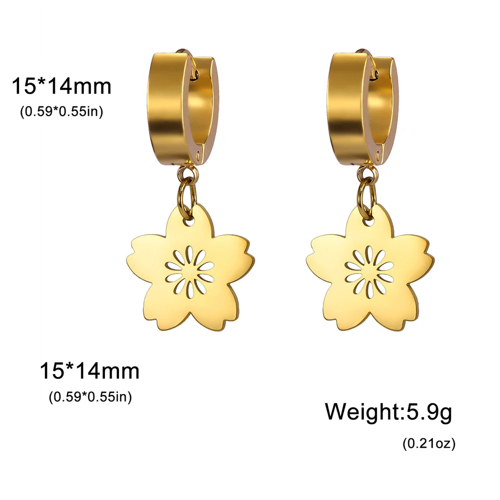Filigrane Blume Baumeln Creolen Edelstahl Gold Farbe frauen Ohrringe Luxus Charms Mode Damen Schmuck Neue – Detail 24