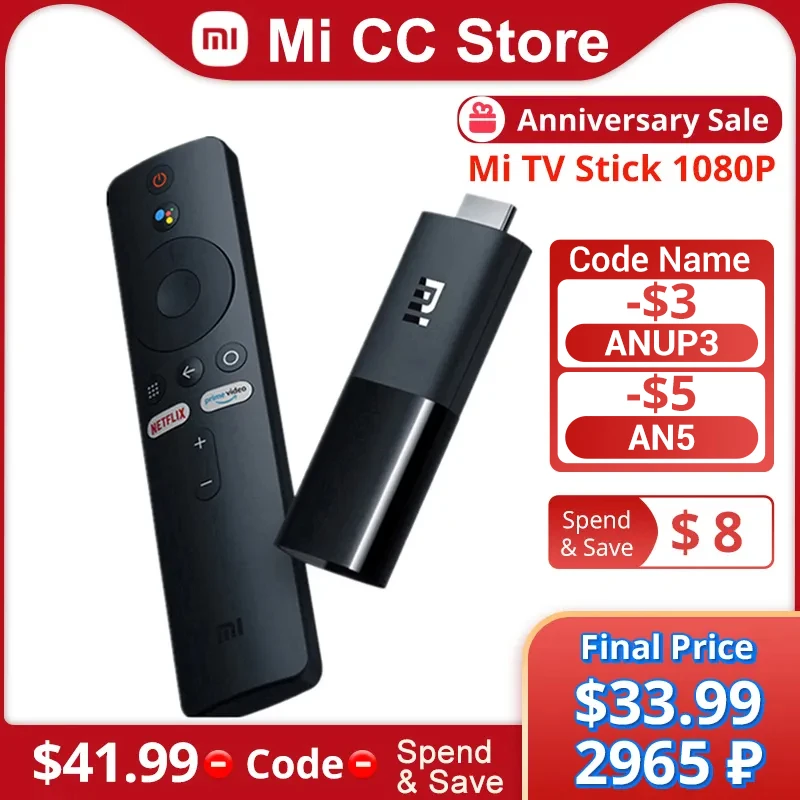 gennemskueligt Mariner ammunition Global Version Xiaomi Mi Tv Stick Android Tv 9.0 Hdr 1080p 1gb Ram 8gb Rom  Portable Mini Tv Dongle Wifi Google Assistant - Tv Stick - AliExpress