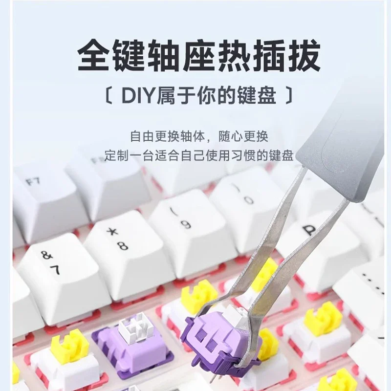 Aula F99 기계식 게이머 키보드, 3 가지 모드, 2.4G, 블루투스, USB 무선 키보드, PBT 키캡, 핫 스왑 99 키, 게임용 키보드 선물