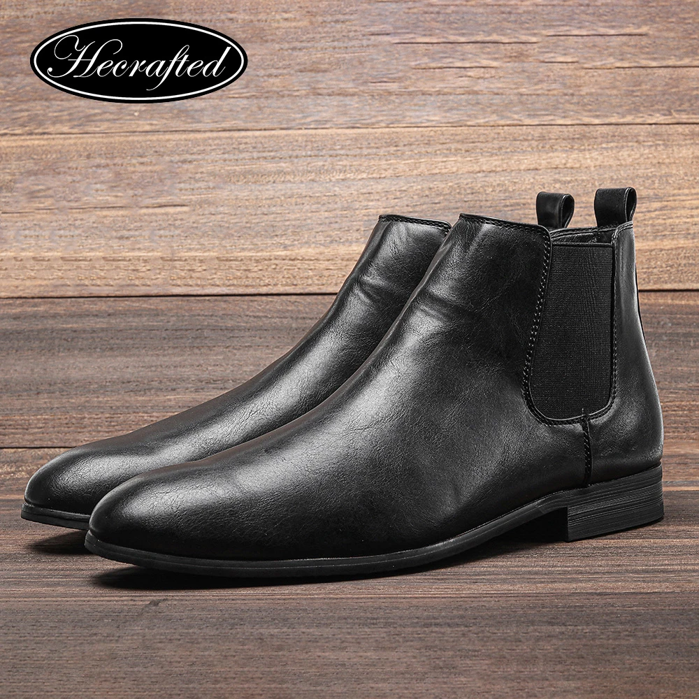 Botas Chelsea con cremallera para hombre, botines clásicos de cuero, cómodos, a la moda, n. ° 2023, | - AliExpress