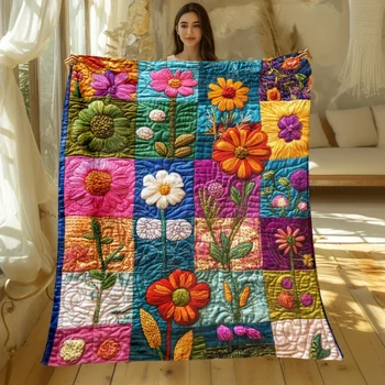 Floral Patchwork Quilt Blanket 1
