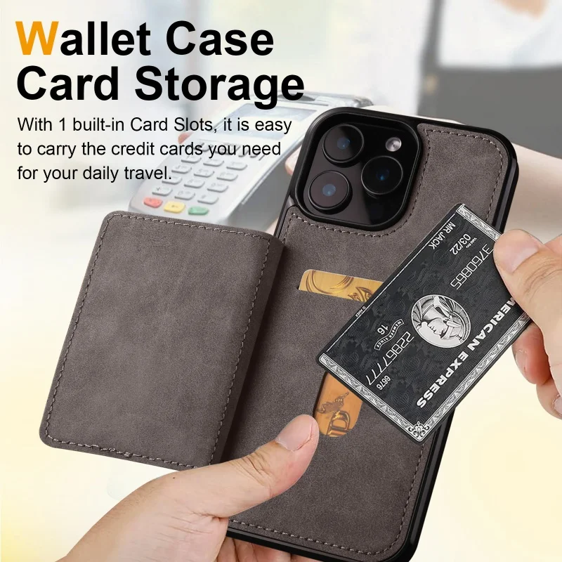 Magnetic Leather Wallet Card Slot Phone Case - Flip Purse Holder Cover