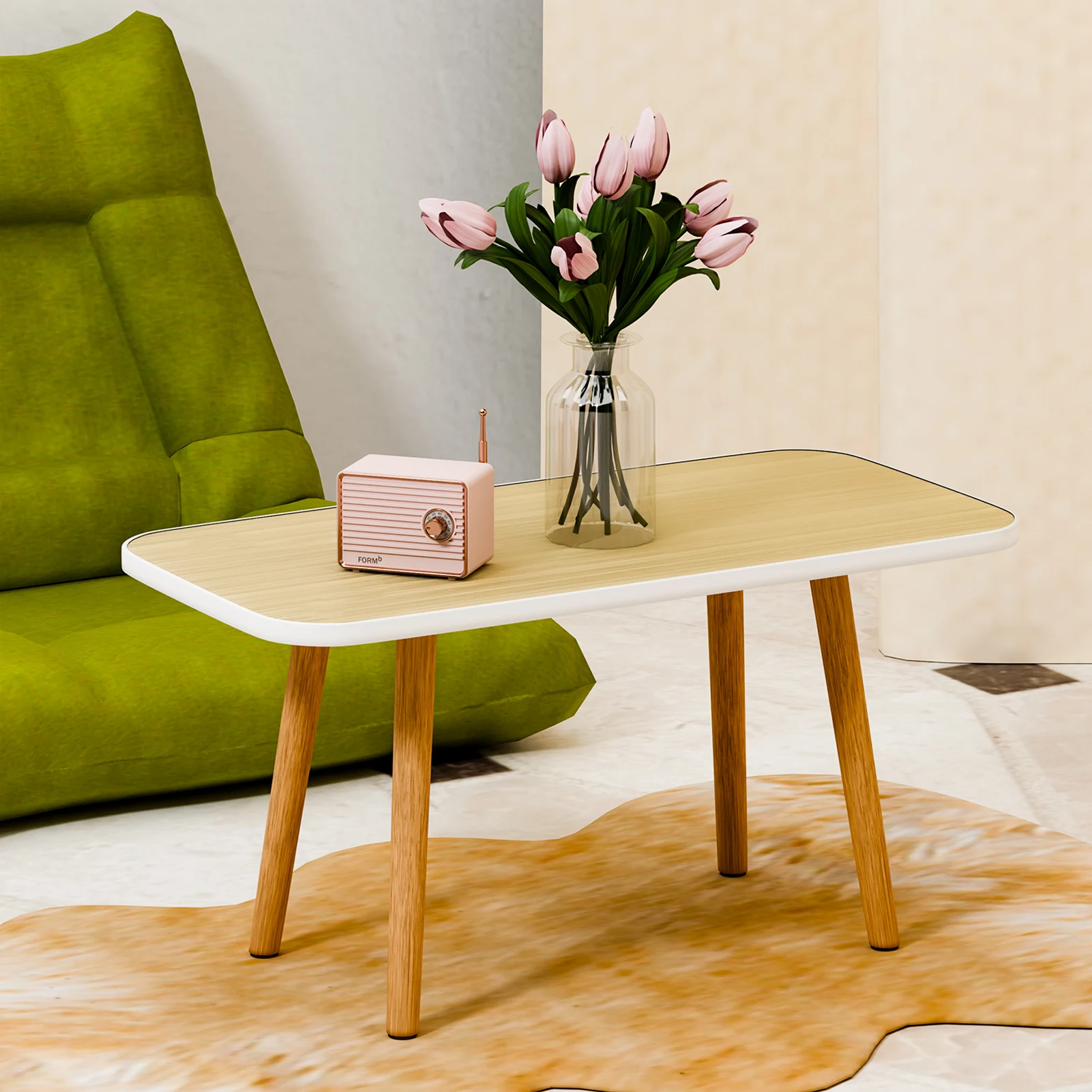Modern Home living room coffee table small apartment dining table simple Nordic small rental sofa side