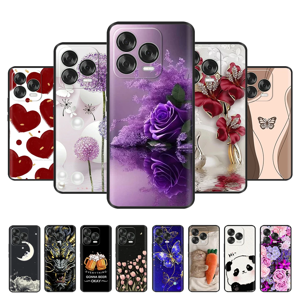 Colorful Flowers Pattern Soft TPU Silicone Phone Case Cover