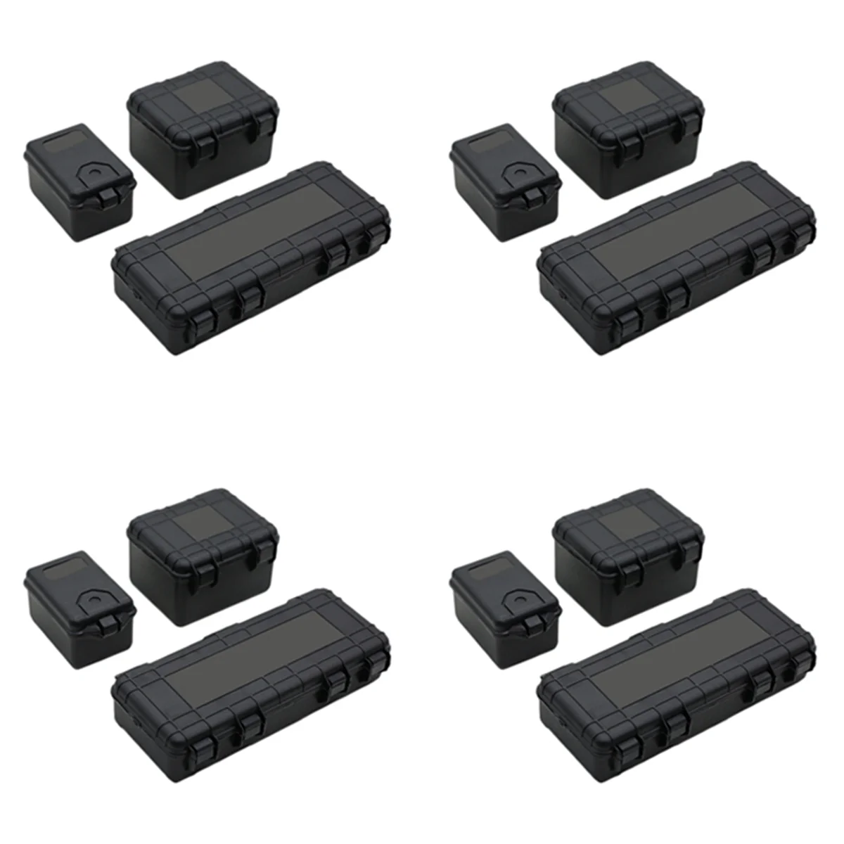 BAAU 12Pcs Plastic Rc Storage Box Decoration Tool for Trx4 Axial Scx10 90046 D90 1/10 Rc Crawler Accessories Black