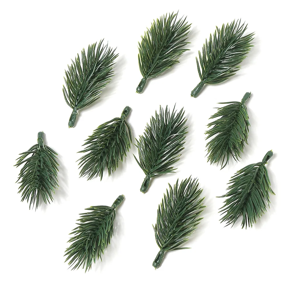 10Pcs Artificial Pine Needles Fake Plant for Christmas Decorations Home Decor New Year 2023 DIY Craft Garlands Gift Accessories