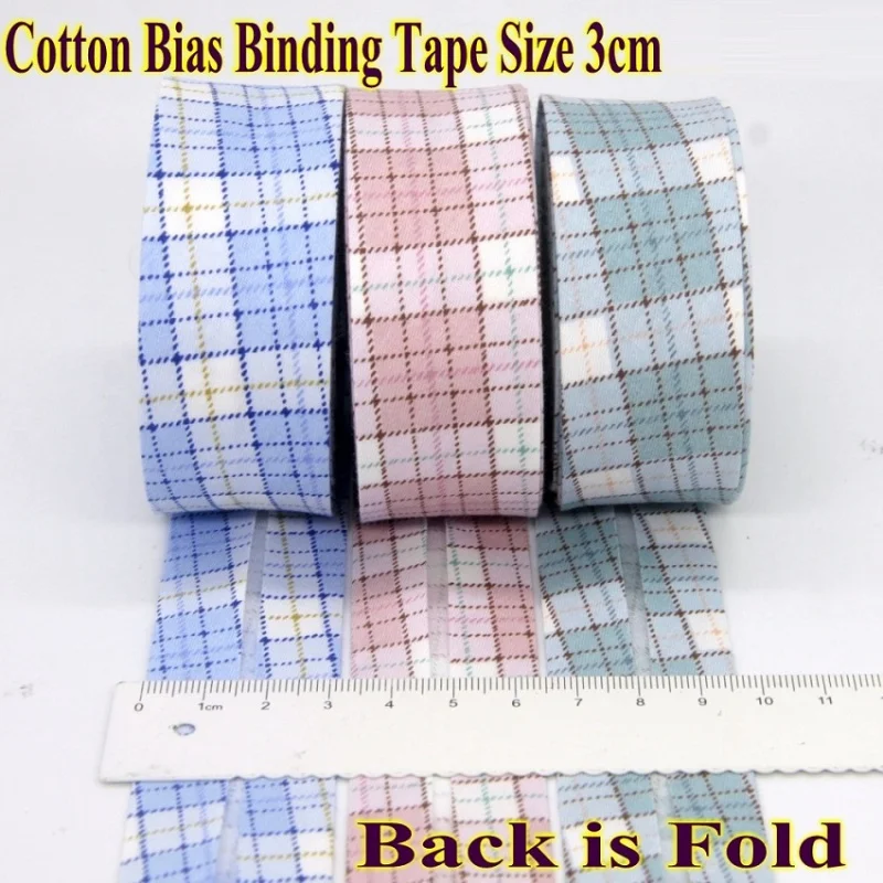 Cotton Bias Binding Tape 30mm x 5meters Size solid color DIY handmade sewing material cotton bias tape cotton webbing tapes