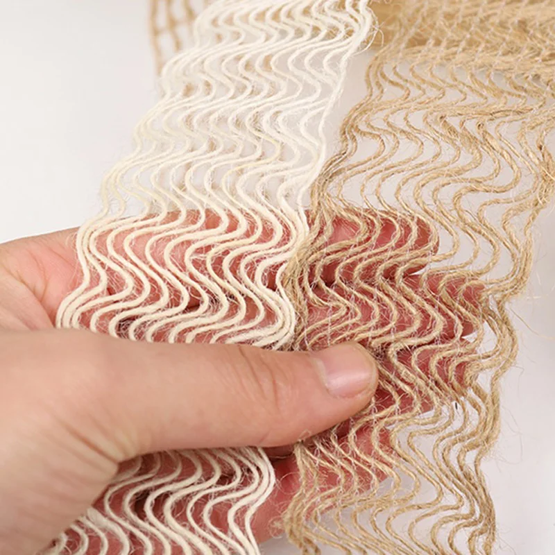 2M Jute Burlap Ribbon Embroidered Jute Lace Ribbons Wedding Decoration Gift Packaging Rope String Cords Christmas Party Supplies