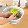 Portable Wash Basins Plastic Folding Basins Dorm Room Essentials  Foldable Bucket Basin Wash Basin Bathroom Kitchen Accessories 4