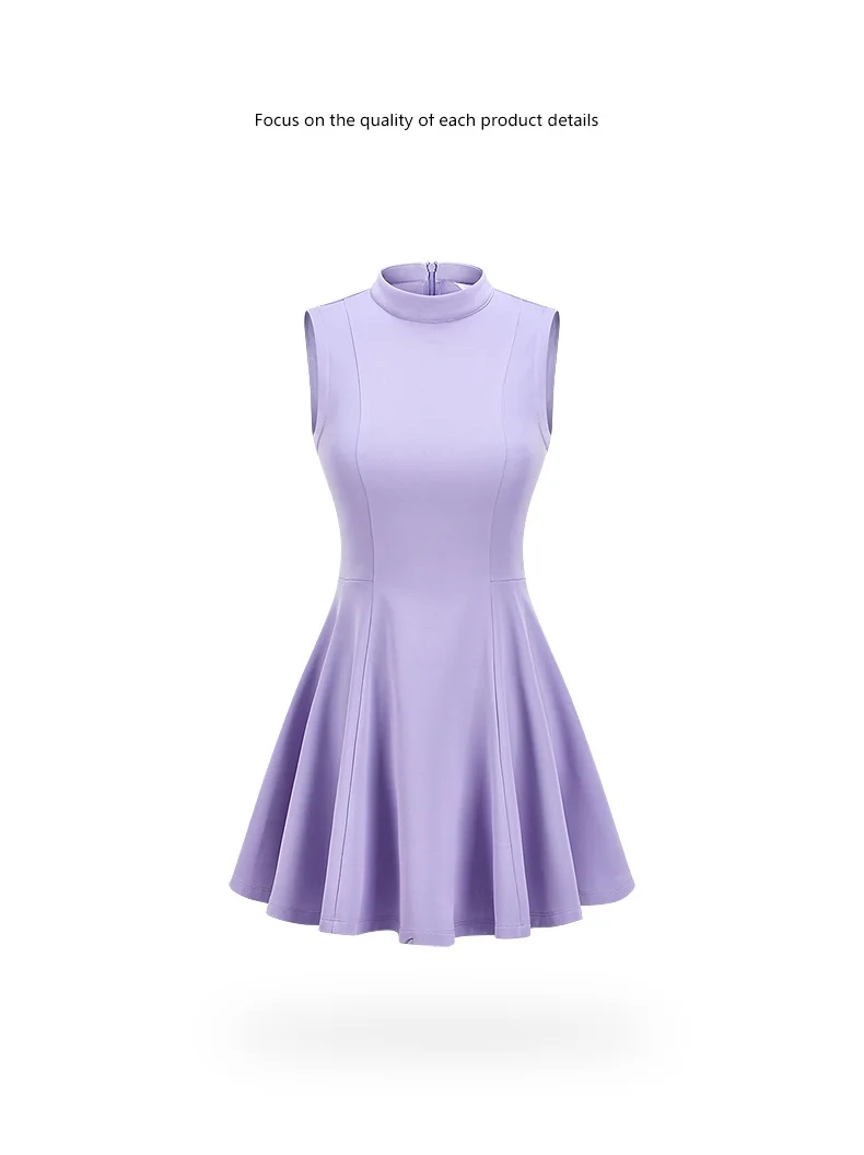 Round Neck Dress - Women's A-Line Golf Skirt, Sleeveless Inner Shorts  Included | eBay