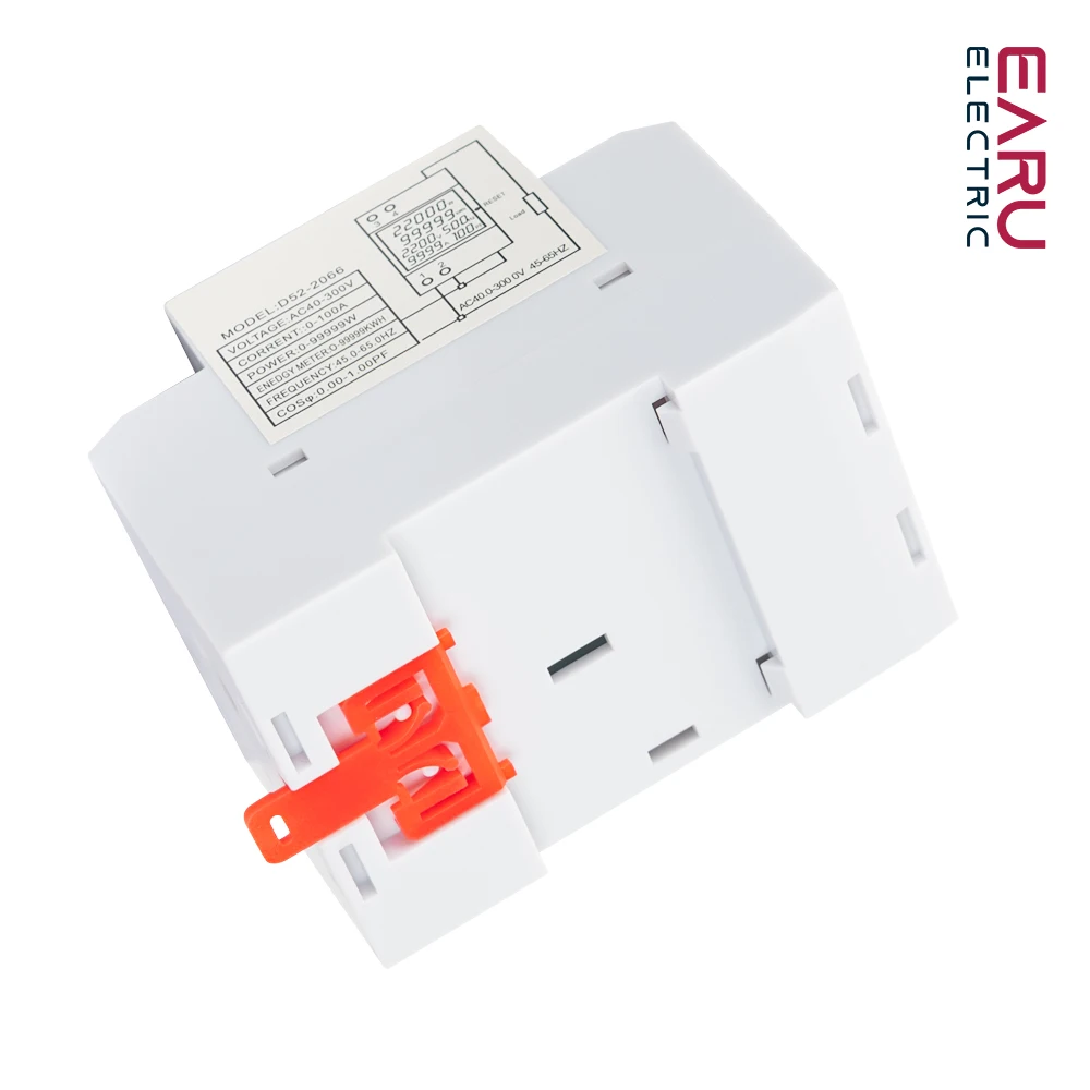D52-2066 Energiezähler, DIN-Schiene, Stromverbrauch, Monitor, AC 40–300 V, 100 A, Voltmeter, Amperemeter, Watt, KWH, Frequenzleistungsmesser – Detail 14