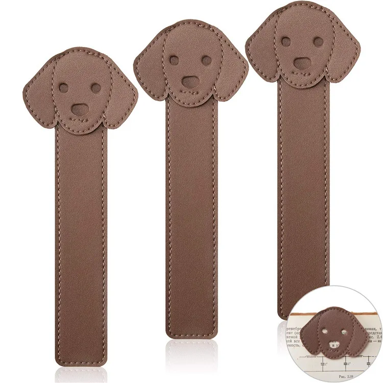 Creative 3D Stereo Bookmark leather Cute Cartoon Animal Marker Kids Gift School Stationery Supplies