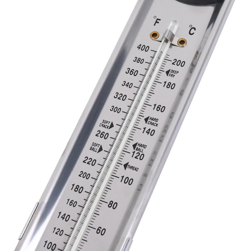 

2X Candy/Jelly/Deep Fry Thermometer, Stainless Steel, With Pot Clip Attachment And Quick Reference Temperature Guide