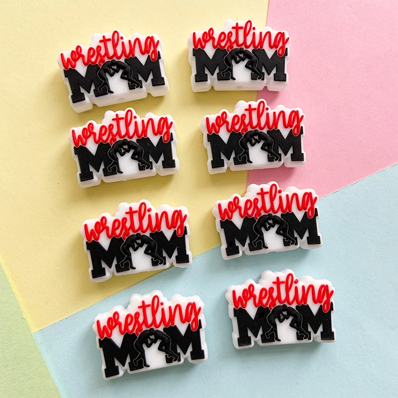 10pcs Baby Silicone Wrestling Mom Beads Food Grade Chewing Teeth Beads DIY Pacifier Necklace Accessories Baby Gifts