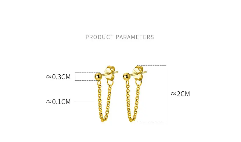 La Monada Chain Stud Earrings 925 Sterling Silver 925 Small Silver Earrings For Women Silver Pierced Girls Student Silver Back