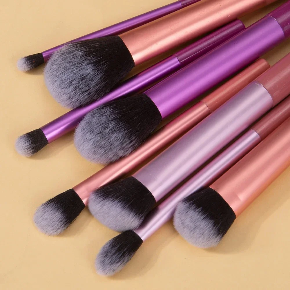 Set di 8 Pennelli per Trucco in Vari Colori, Setole Sintetiche Morbide, Pennelli per Fondotinta, Blush, Ombretto, Strumenti Cosmetici - immagine 5