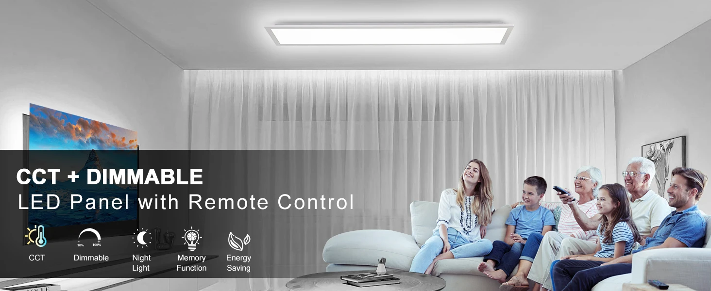 2PCS 30 W LED Ceiling Lights, 100×25 cm Flat Panels, 3300LM Dimmable, 3000–6500K S6984dd20fc654b3185f4cc7df990257fP