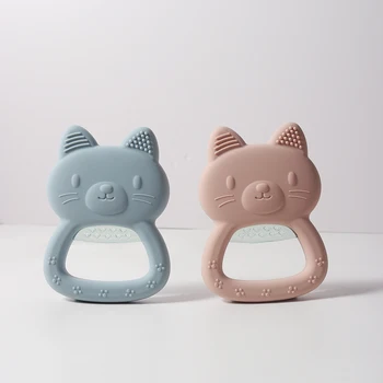 Water Filled Baby Teether cat shape Silicone Teething Toy for Infants, Can Be Cooled in Fridge or Warm 1