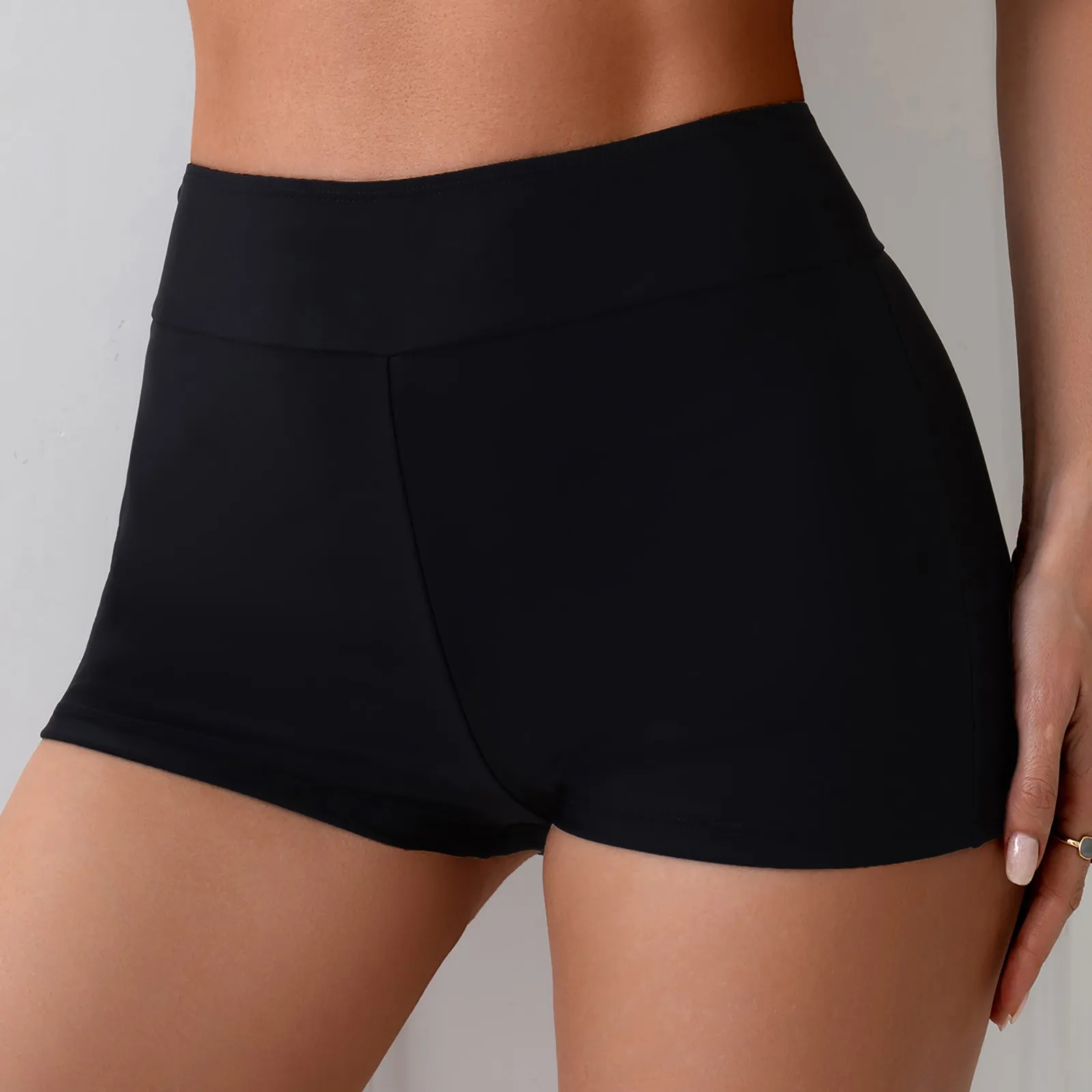 Ladies' High Waisted Flat Angle Swimming Trunks High Waist Bikini Swimming For Beach Wear Solid Color Vacation Swimsuit bikini set,women swimwear,bikini swimsuit
