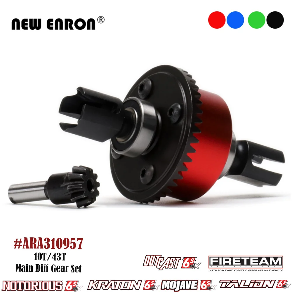 Differenziale JYDCET #ARA310957 Per ARRMA 1/7 MOJAVE E 1/8 KARTON 6S (Set Ant/Post 10T/43T)