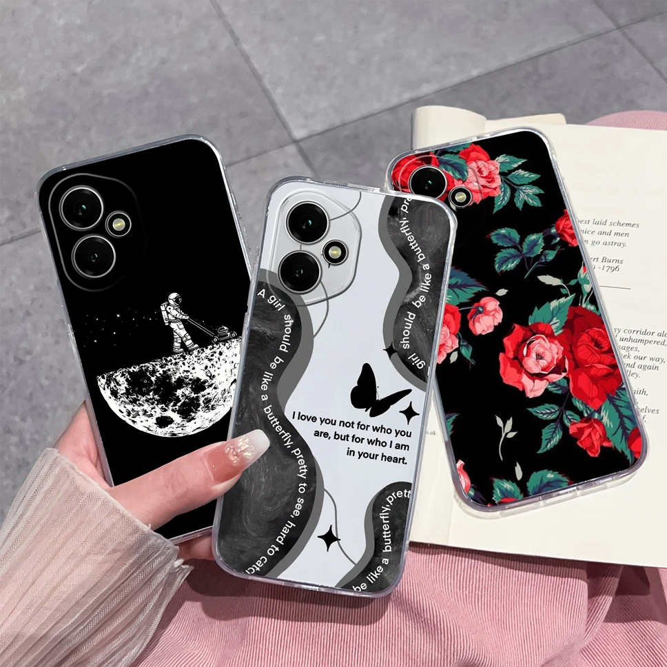 Cute Astronaut Transparent TPU Silicone Phone Case - High Quality Soft Back Cover