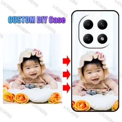 Customizable Soft Matte Silicone Tempered Glass Shockproof Phone Case with Personalized Photo and Text for POCO M8 Pro (Black Silicone)