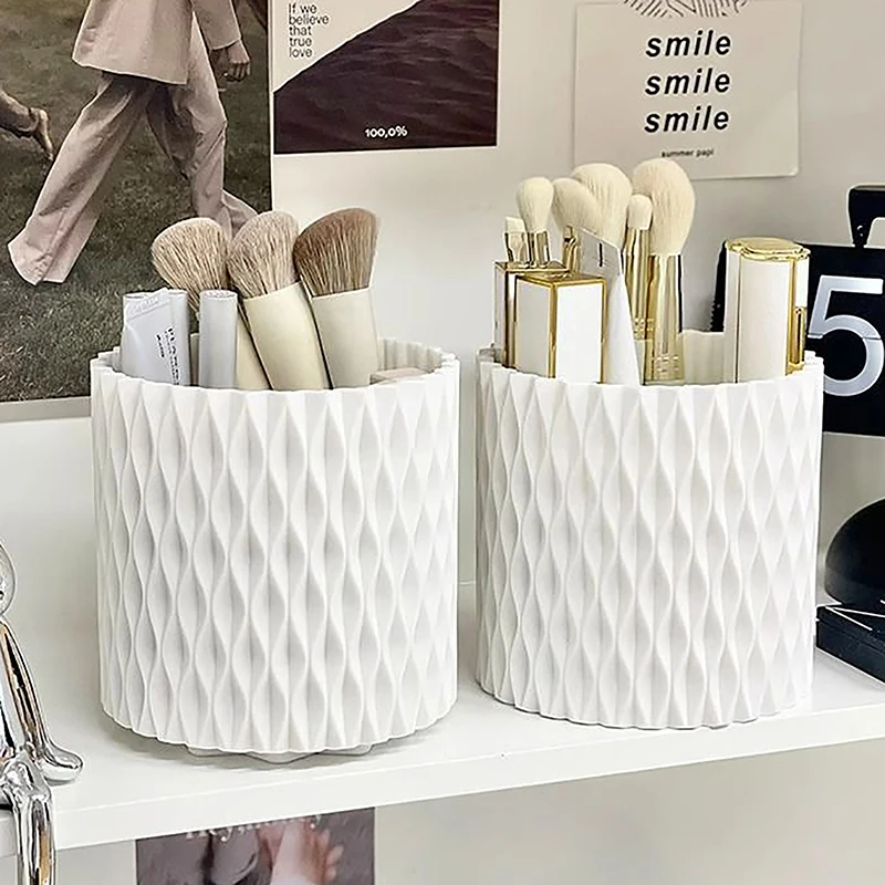 

Вращающийся держатель для кистей для макияжа, коробка для хранения, органайзер, многофункциональный настольный карандаш для бровей, органайзер для кистей для макияжа, держатель