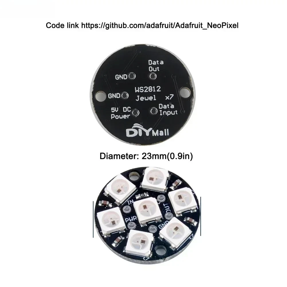 WS2812B 5050 RGB LED 링 7/8/12/16/24/60비트 램프 조명 (내장 드라이버 포함) WS2812 (아두이노, 라즈베리 파이용)