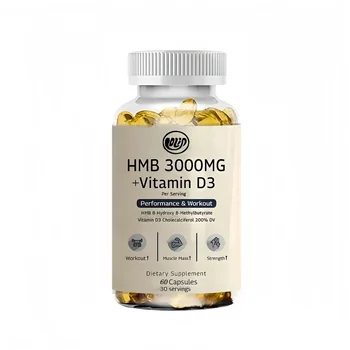 3000mg And Vitamin D3 ( Iu) Supplements Promote Muscle Growth And Recovery -60 Vegetarian Capsules 30 Servings