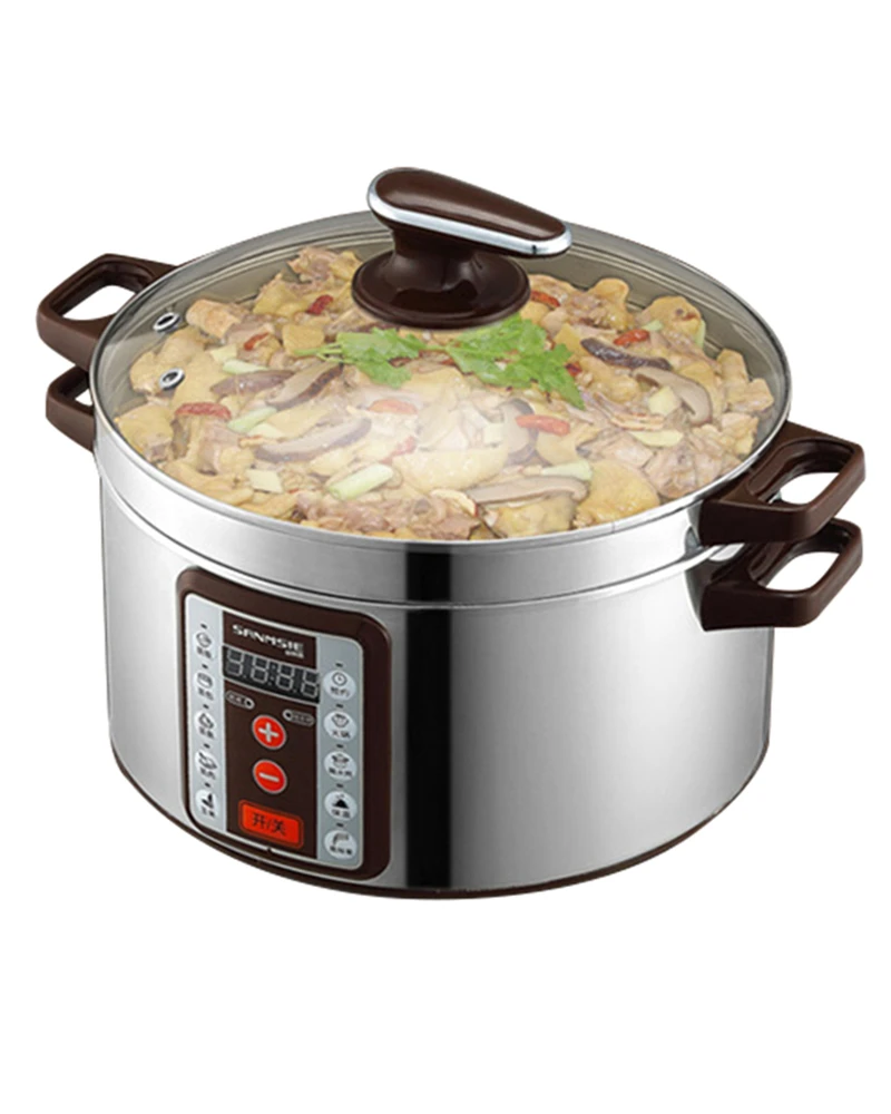Sanmsie32cm Multi-function Super Large Electric Steamer Multi-layer Stainless Steel Transparent Steamer Buffet Food Warmer