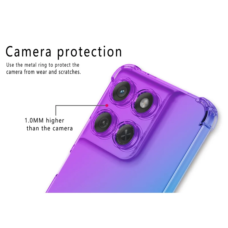 Gradient Shockproof TPU Protective Phone Case - Airbag Design, Durable Back Cover