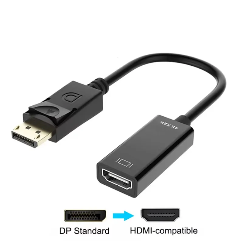4K DP-HDMI 어댑터 변환기 케이블 남성-여성 DisplayPort-HDMI 호환 비디오 오디오 어댑터 케이블(PC TV 노트북용)