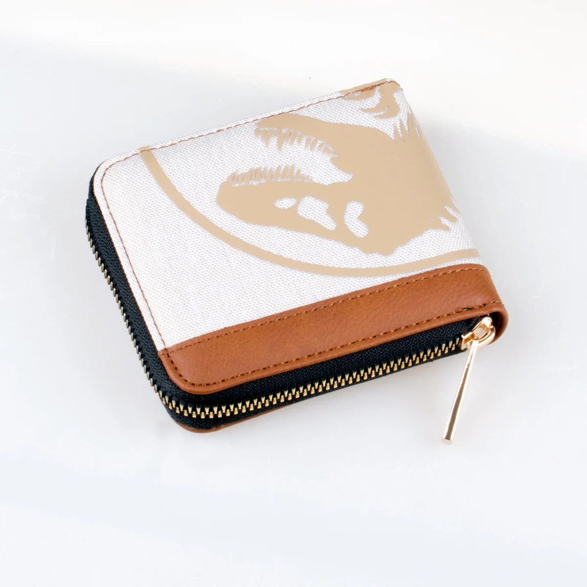 High quality peripheral zipper dinosaur wallet, stylish personalized card clip zero wallet