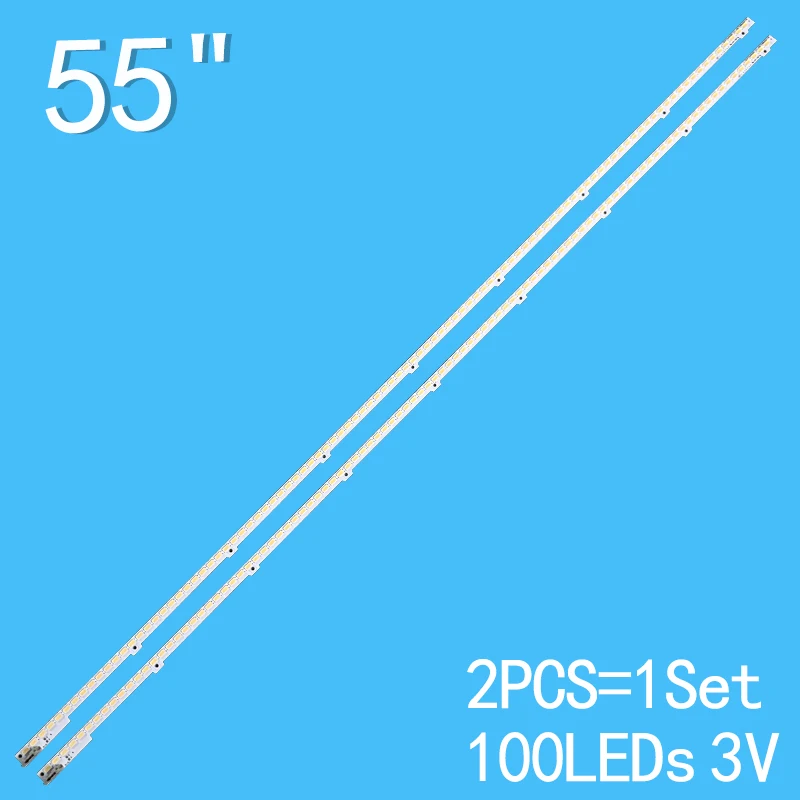 2pcs/set 680MM LCD TV For Samsung 55 inch UA55D6600WJ BN64-01664A LED strip 2011SVS55-6.5K-V2-1CH-PV-RIGHT100 LEFT100 100 LEDs for 32 inch lcd tv tcl 4c lb3207 hq1 32hr330m07a2 32s3750 32d2700 l32f3301b l32f3303b l32e181 l32f168​​0b tot 32d2700 2x7 leds